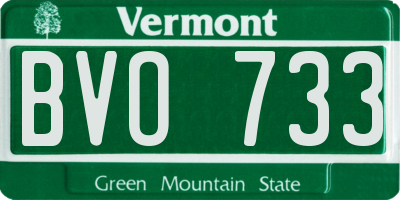 VT license plate BVO733