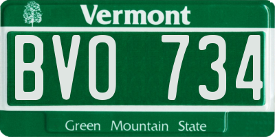 VT license plate BVO734