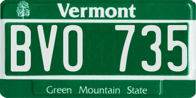 VT license plate BVO735
