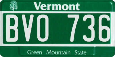 VT license plate BVO736