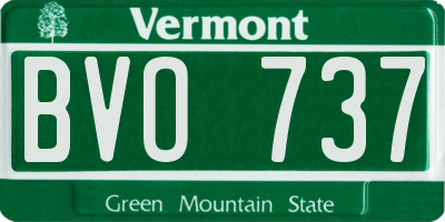 VT license plate BVO737