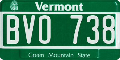 VT license plate BVO738