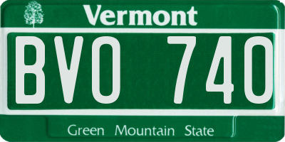 VT license plate BVO740