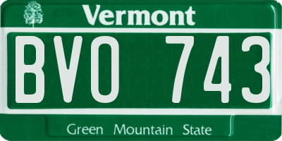 VT license plate BVO743
