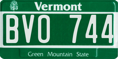 VT license plate BVO744