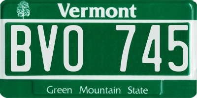 VT license plate BVO745