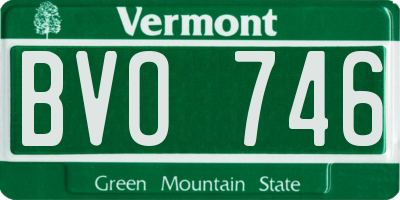 VT license plate BVO746