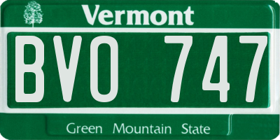 VT license plate BVO747