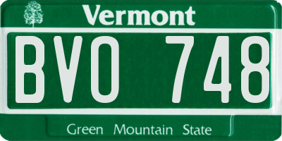 VT license plate BVO748
