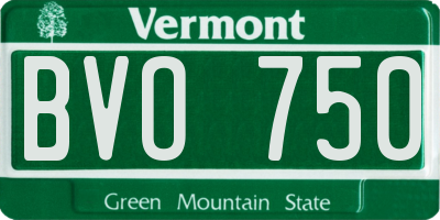 VT license plate BVO750