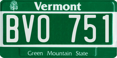 VT license plate BVO751