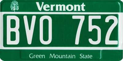 VT license plate BVO752