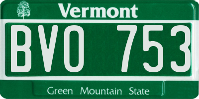 VT license plate BVO753