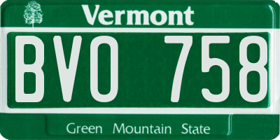 VT license plate BVO758