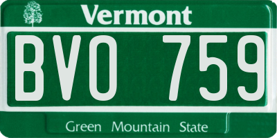 VT license plate BVO759