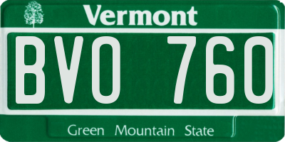 VT license plate BVO760
