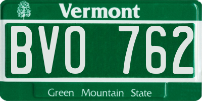 VT license plate BVO762