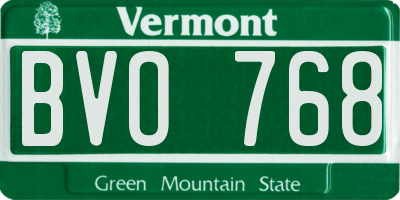 VT license plate BVO768