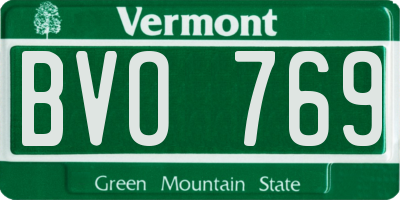 VT license plate BVO769