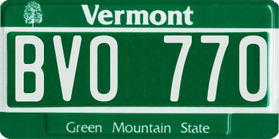 VT license plate BVO770