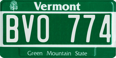 VT license plate BVO774