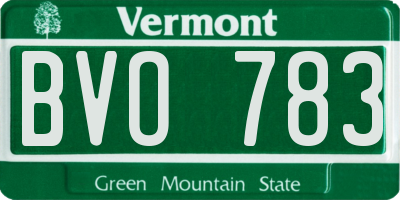 VT license plate BVO783