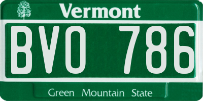 VT license plate BVO786