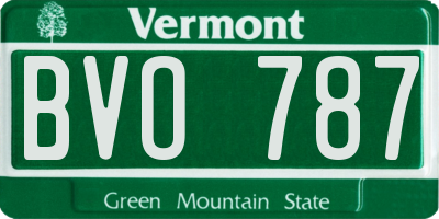 VT license plate BVO787