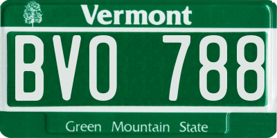 VT license plate BVO788