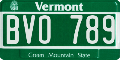 VT license plate BVO789