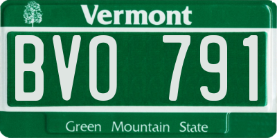 VT license plate BVO791