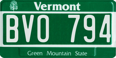 VT license plate BVO794
