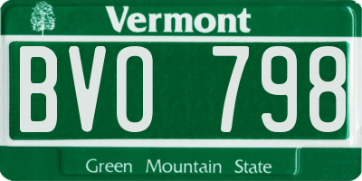 VT license plate BVO798