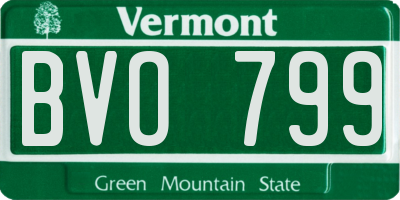 VT license plate BVO799