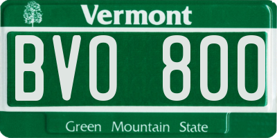 VT license plate BVO800