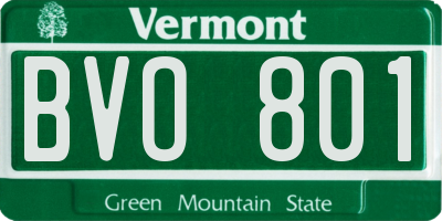 VT license plate BVO801