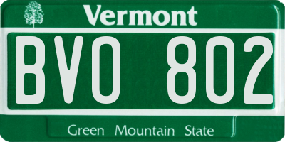 VT license plate BVO802