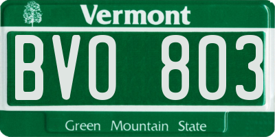 VT license plate BVO803