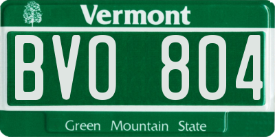 VT license plate BVO804