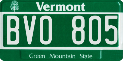 VT license plate BVO805