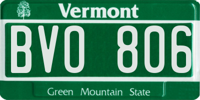 VT license plate BVO806