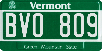 VT license plate BVO809