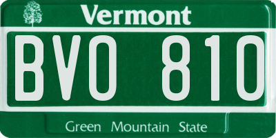 VT license plate BVO810