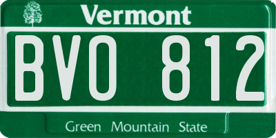 VT license plate BVO812