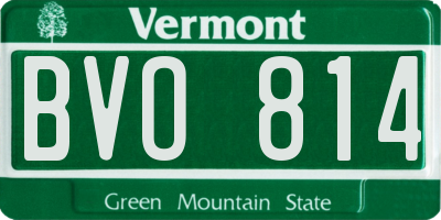 VT license plate BVO814