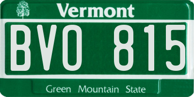 VT license plate BVO815