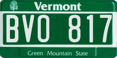 VT license plate BVO817