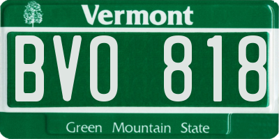 VT license plate BVO818