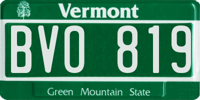 VT license plate BVO819