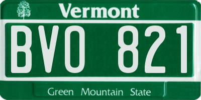 VT license plate BVO821
